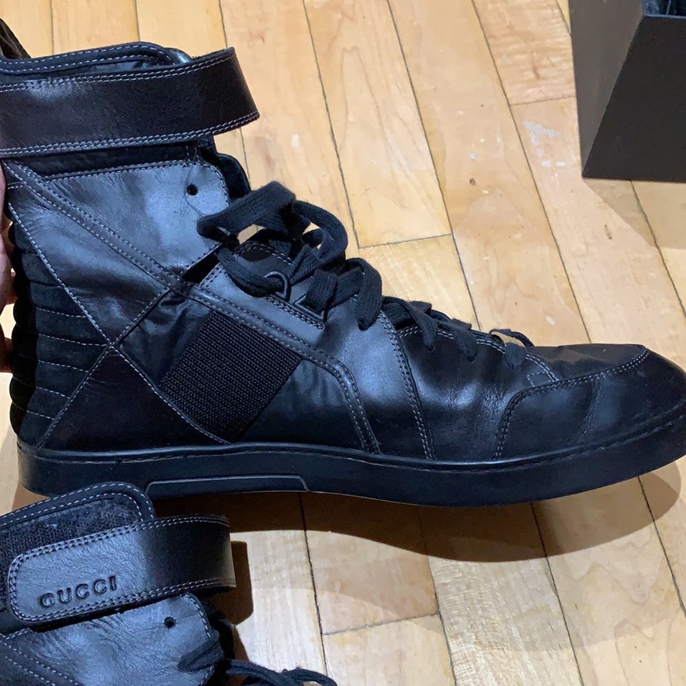 MENS SIZE 40.5 GUCCI HIGH STOP SNEAKERS - Picture 5 of 11